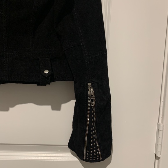 Blank NYC Suede Luxury No Limit Motorcycle "Moto" Style Jacket Black Studded S - Picture 13 of 16